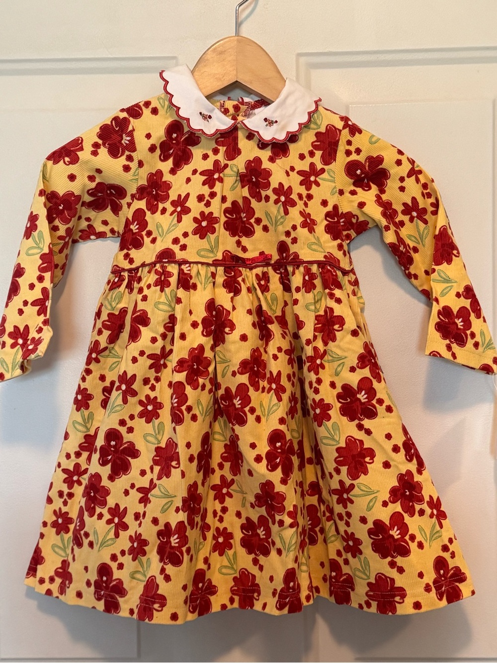Little Me Yellow Red Floral Dress sz 18 mos